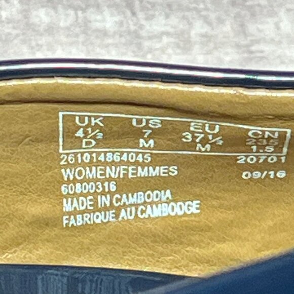 Clarks Womens Navy Patent Leather Cushion Heel Pumps Size 7M - Picture 5 of 13